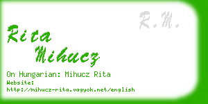 rita mihucz business card